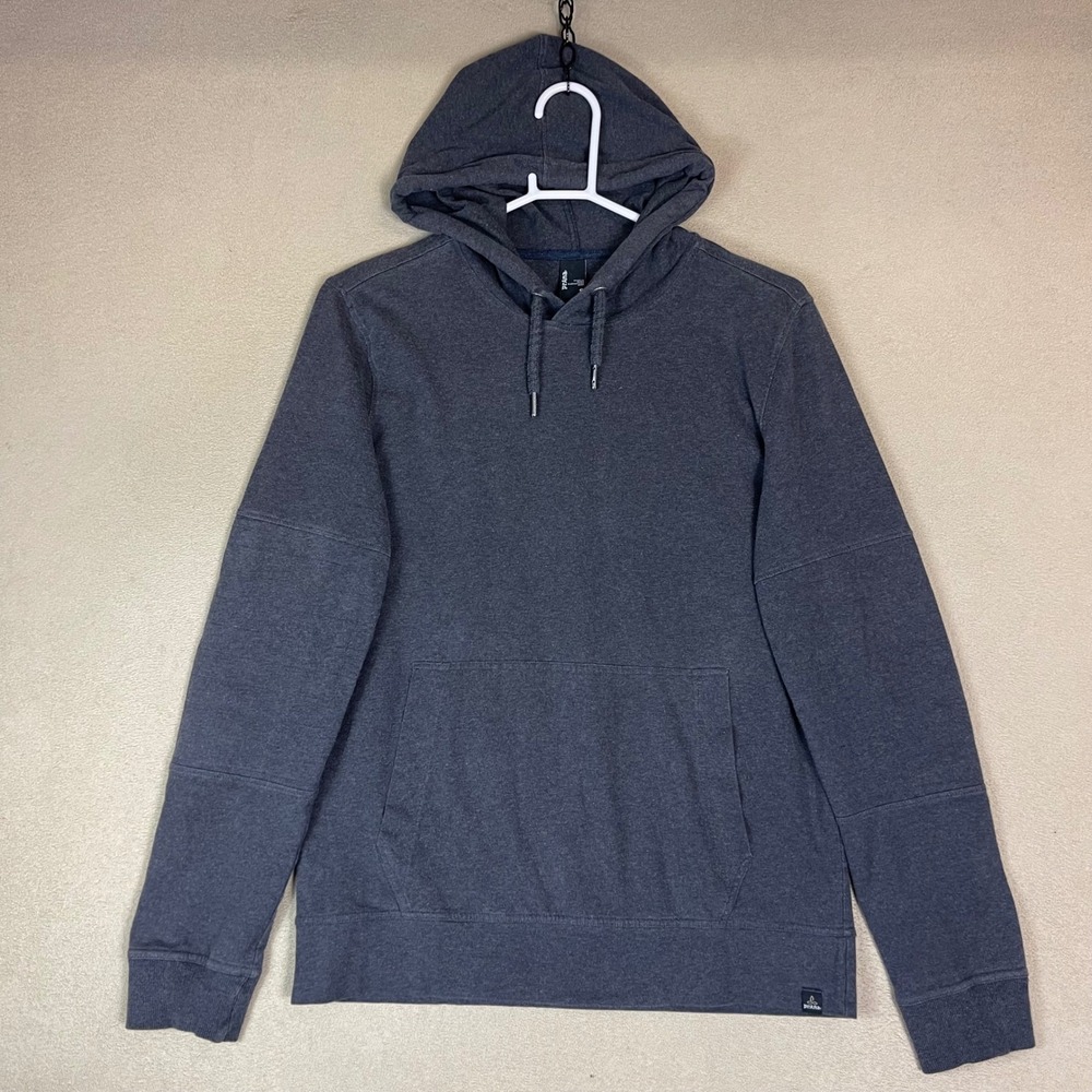 Prana Mens Charcoal Gray Organic Cotton Blend Sector Hoodie Sweatshirt Size‎ S